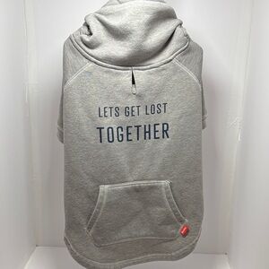 Gray cowl neck Hoodie with 'Let's Get Lost Together' Print.  Cute and warm 🐾